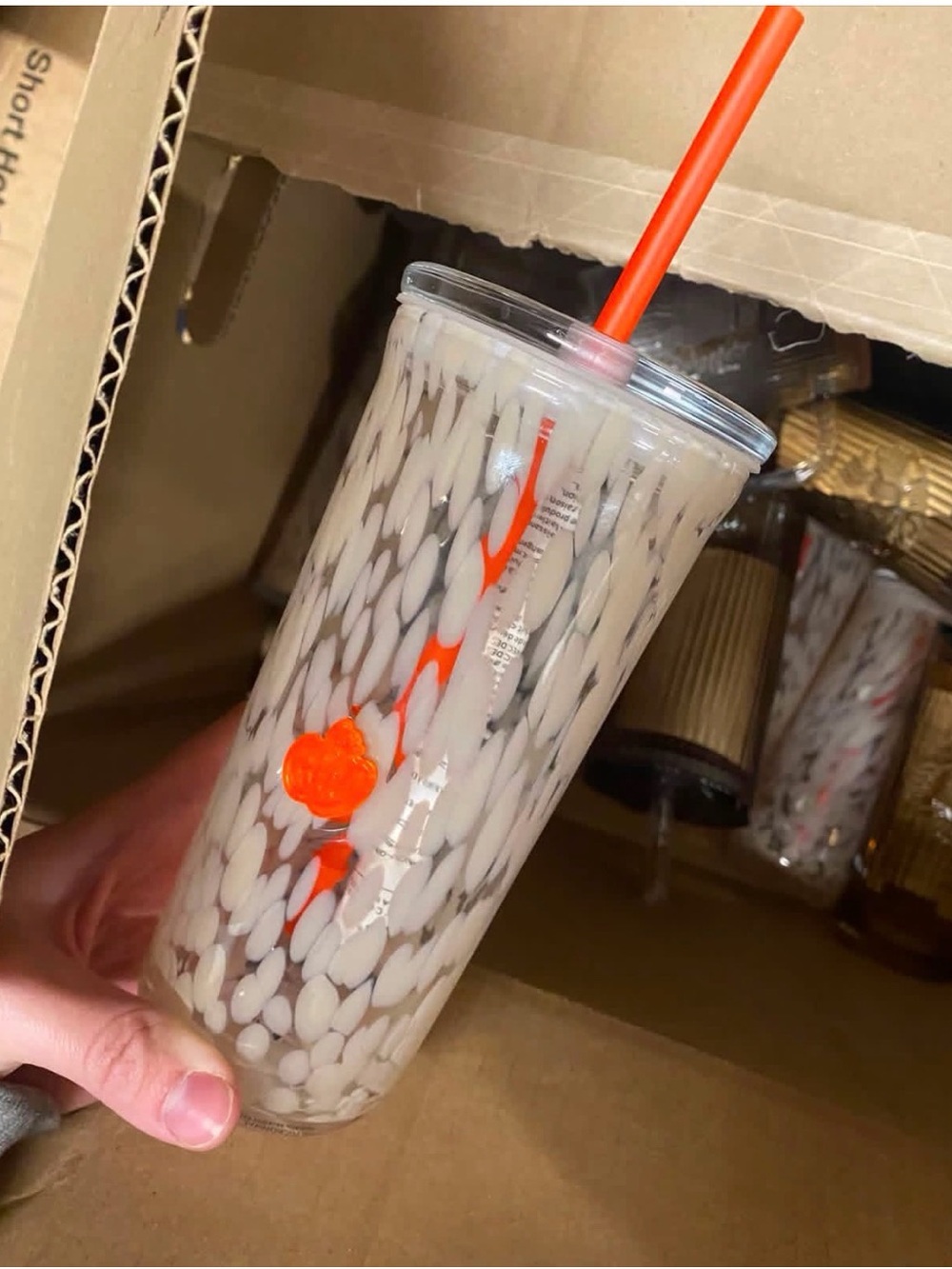Starbucks Fall 2026 Pumpkin glass tumbler - Picture 3 of 3